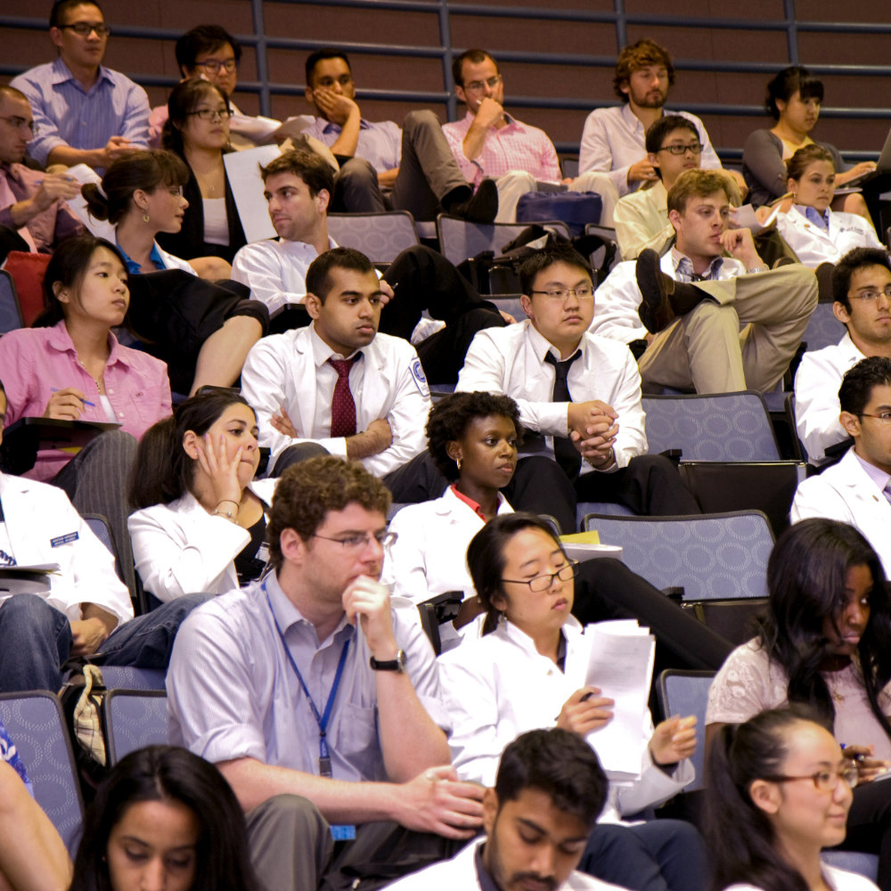 students in class at SUNY Downstate