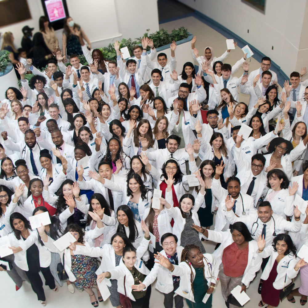 group photo of students at white coat ceremony