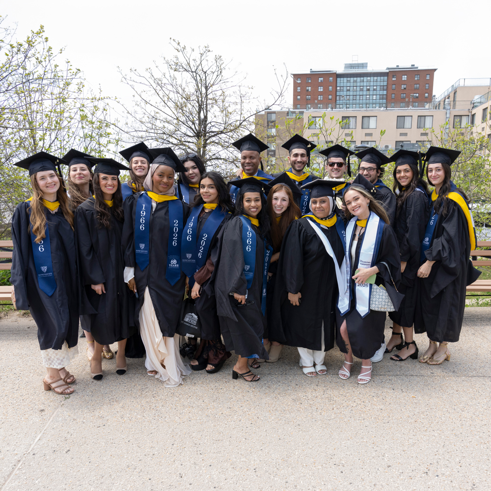 photo of medical students posing as a group outside