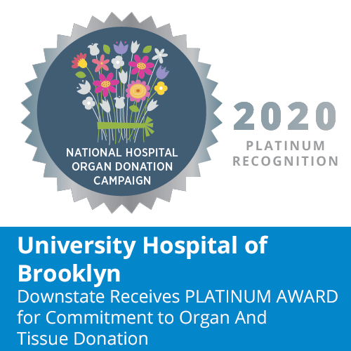 Downstate Receives PLATINUM AWARD for Commitment to Organ And Tissue Donation