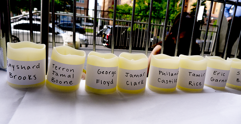 photo of candles with names