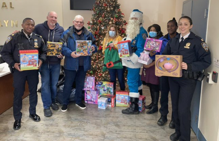 group photo with toys