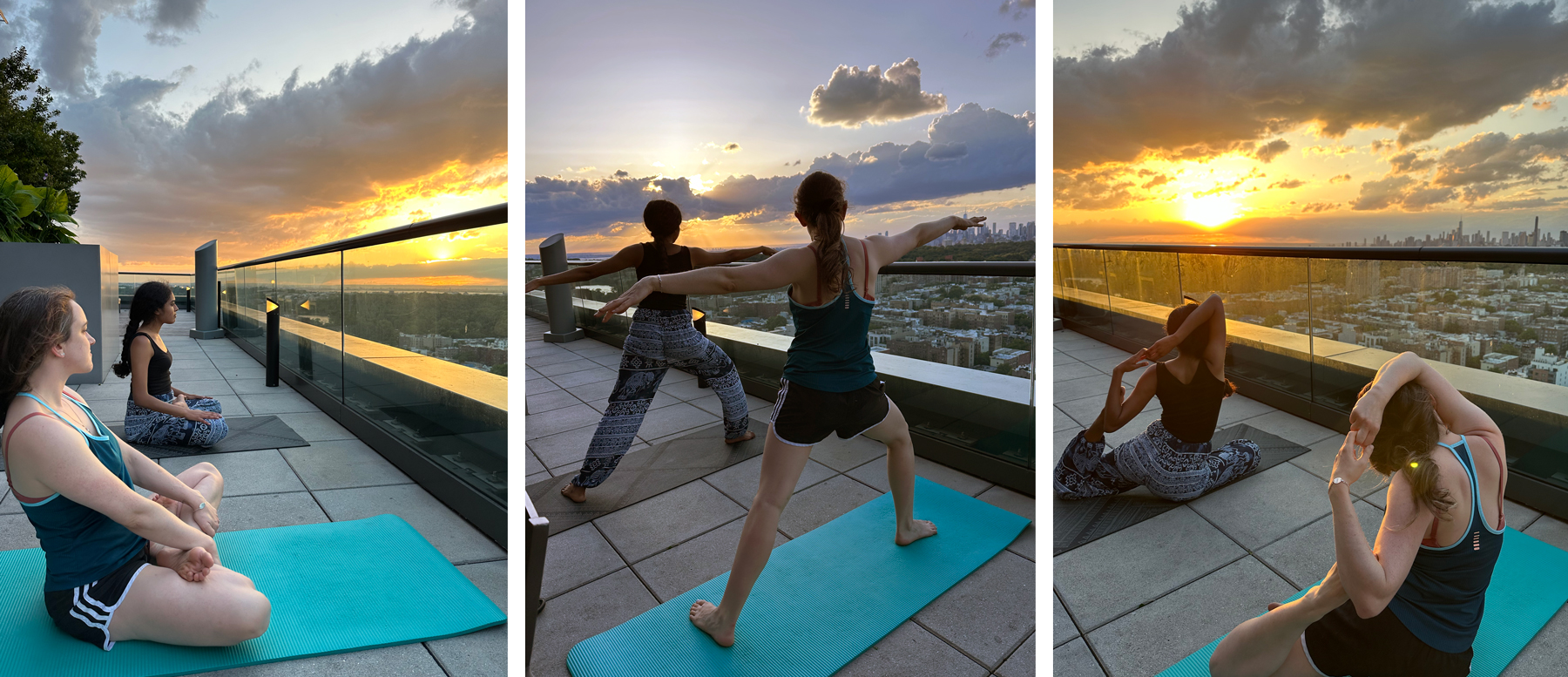 3 photos of yoga