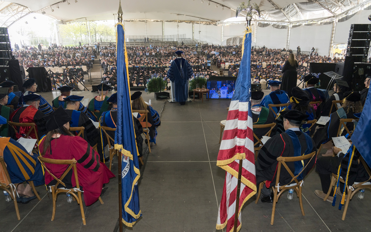 Commencement 2026 view from the stage looking out into the audience