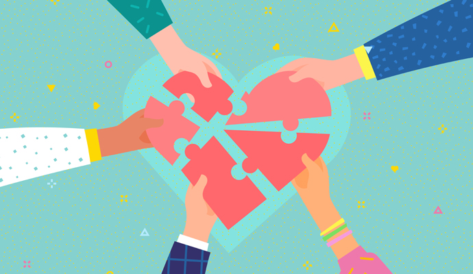 puzzle piece illustrartion of a heart