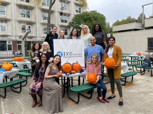 group photo of smiling residents