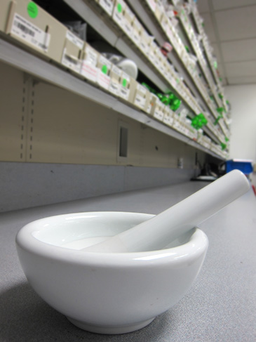 photo of mortor and pestle on counter