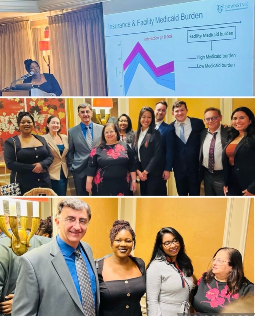 Collage of Dr. Jodi-Ann Edwards, Downstate Surgery leadership and trainees at NYSS Fall Forum 2023  