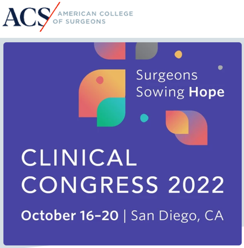 Graphic depicting the motto for the American College of Surgeons' Clinical Congress 2022 - Surgeons Sowing Hope. To be held between October 16-20 in San Diego, CA