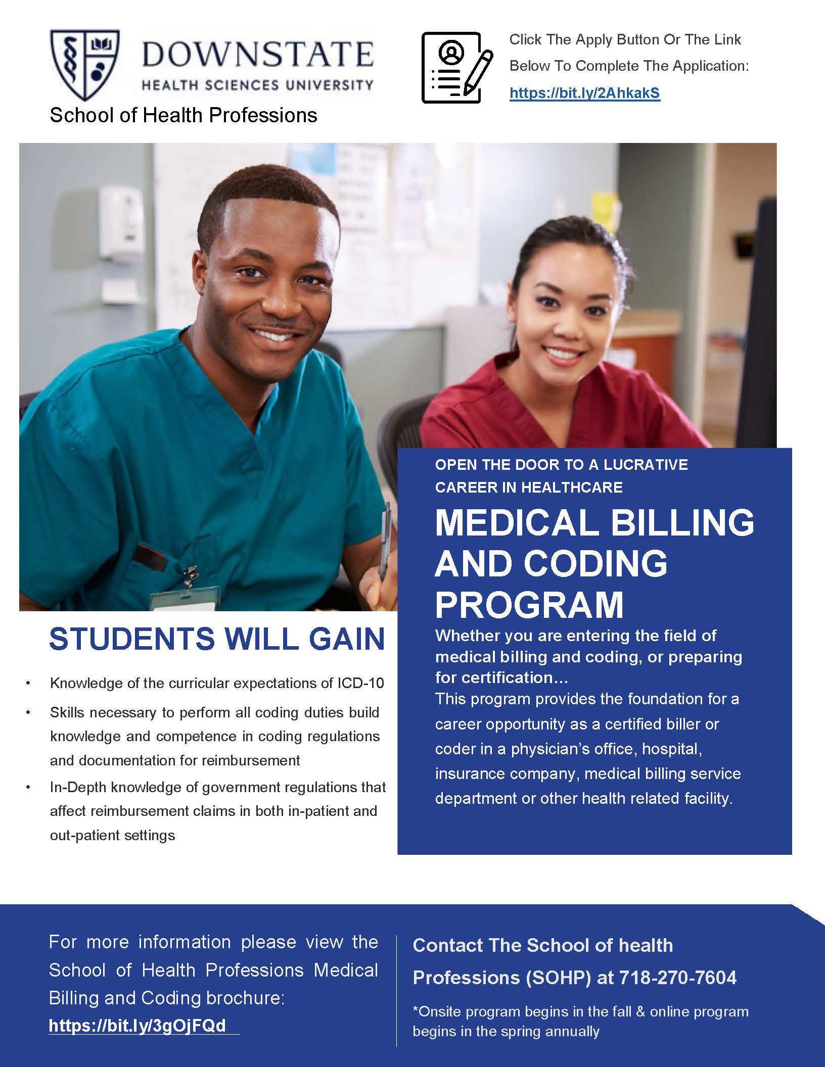 Medical coding and billing flyer
