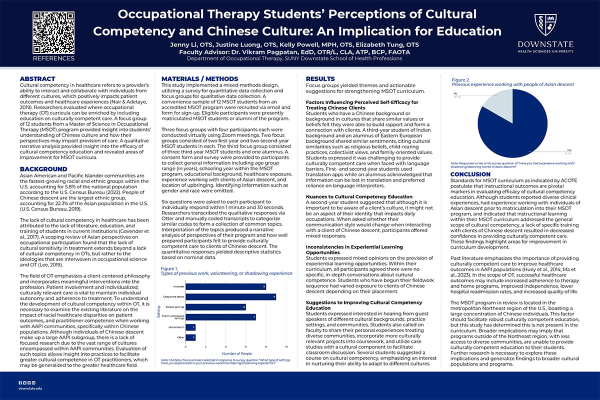Occupational Therapy Students’ Perceptions of Cultural Competency and Chinese Culture: An Implication for Education