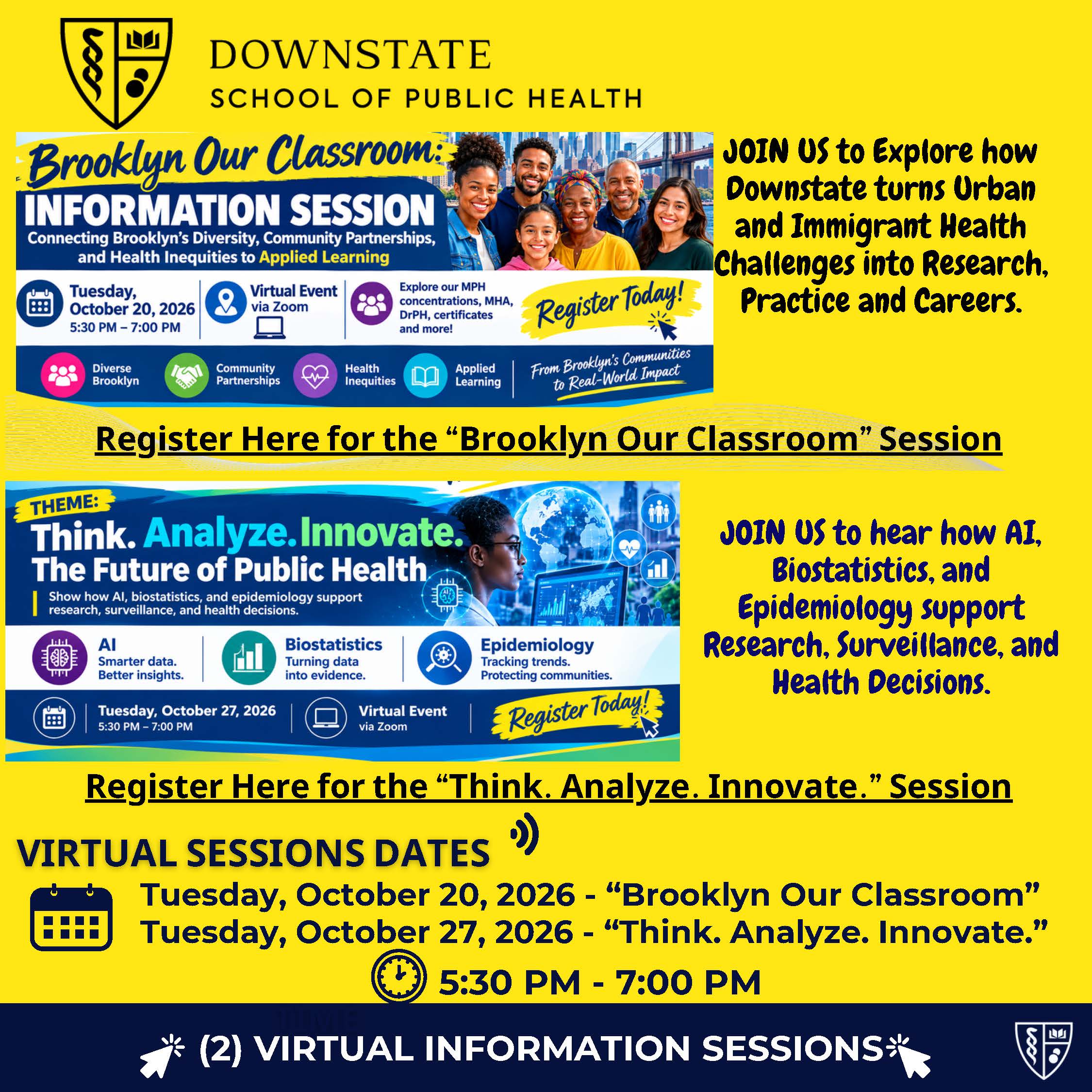 two virtual sessions