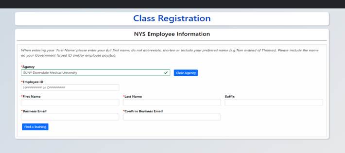 NYS Class Registration
