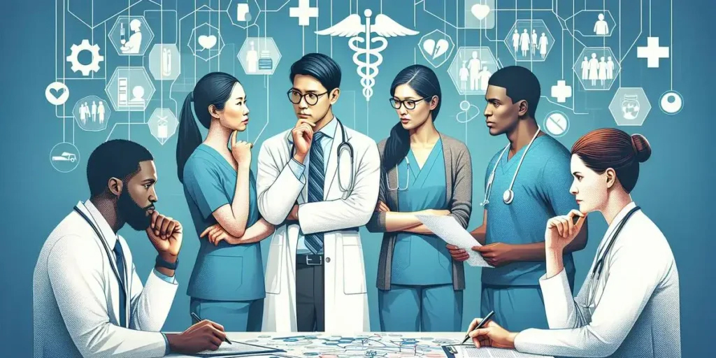 illustration of doctors thinking