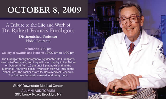 SUNY Downstate to Hold Tribute to the Late Dr. Robert F. Furchgott, Nobel Laureate, October 8