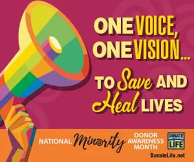 National Minority Donor Awareness Month