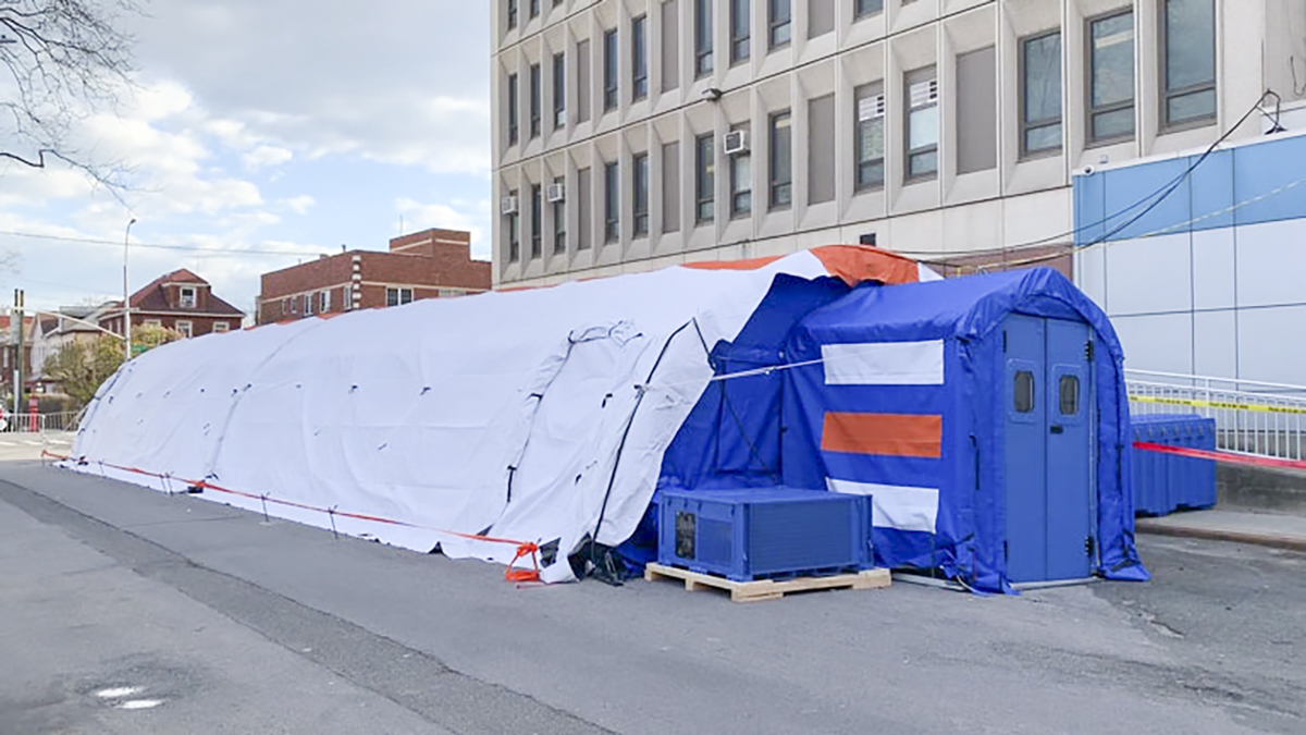 blue tents