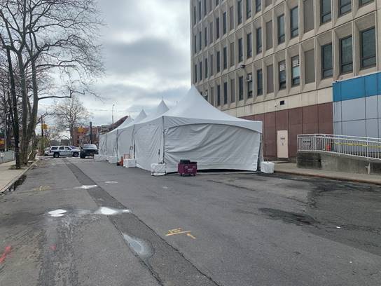photo of ER screening tents
